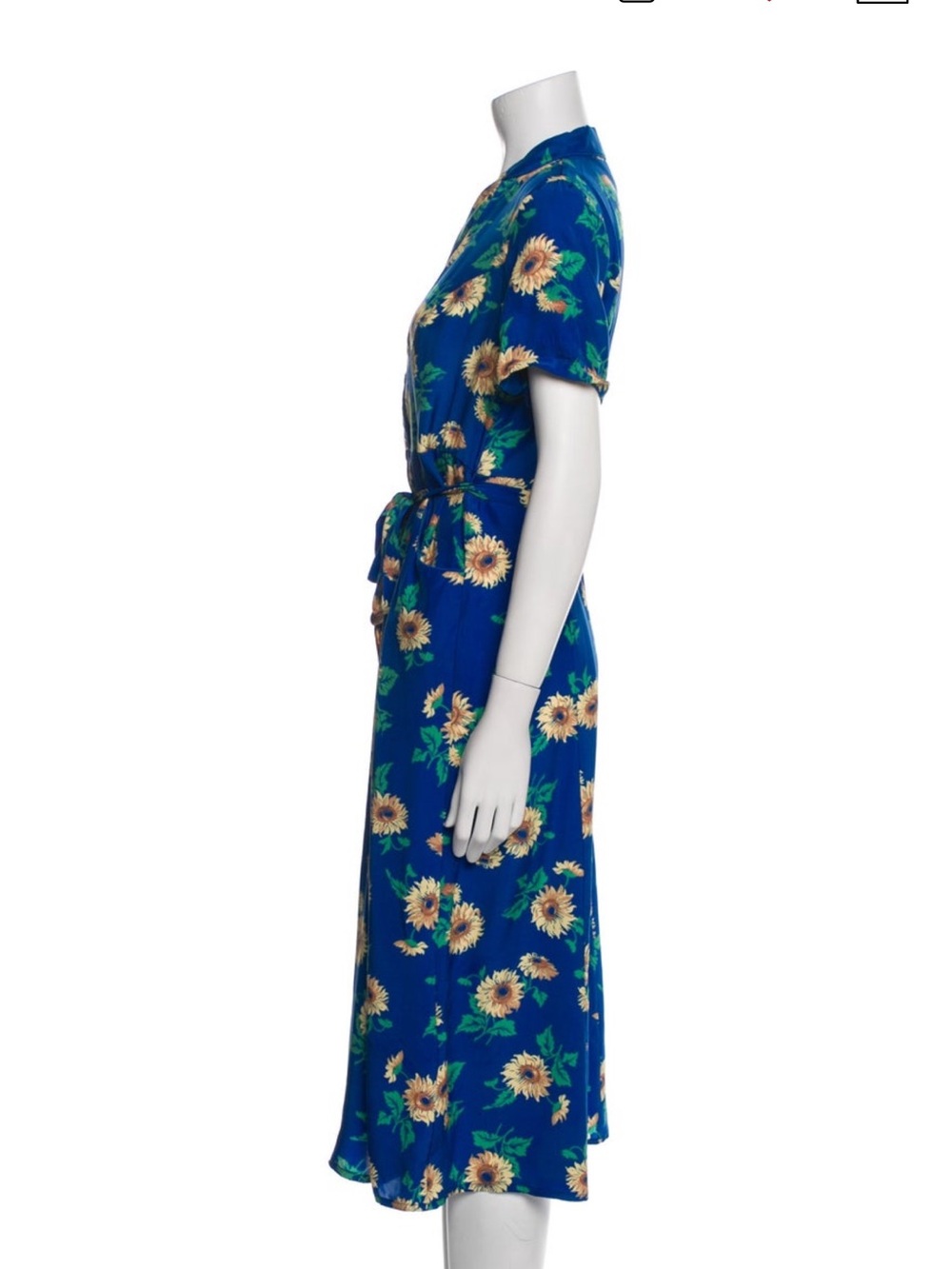 HVN Maria Dress in Blue Sunflower - Picture 6 of 8